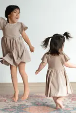 City Mouse Studio Twirl Dress Toffee Stripe