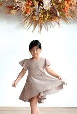 City Mouse Studio Twirl Dress Toffee Stripe