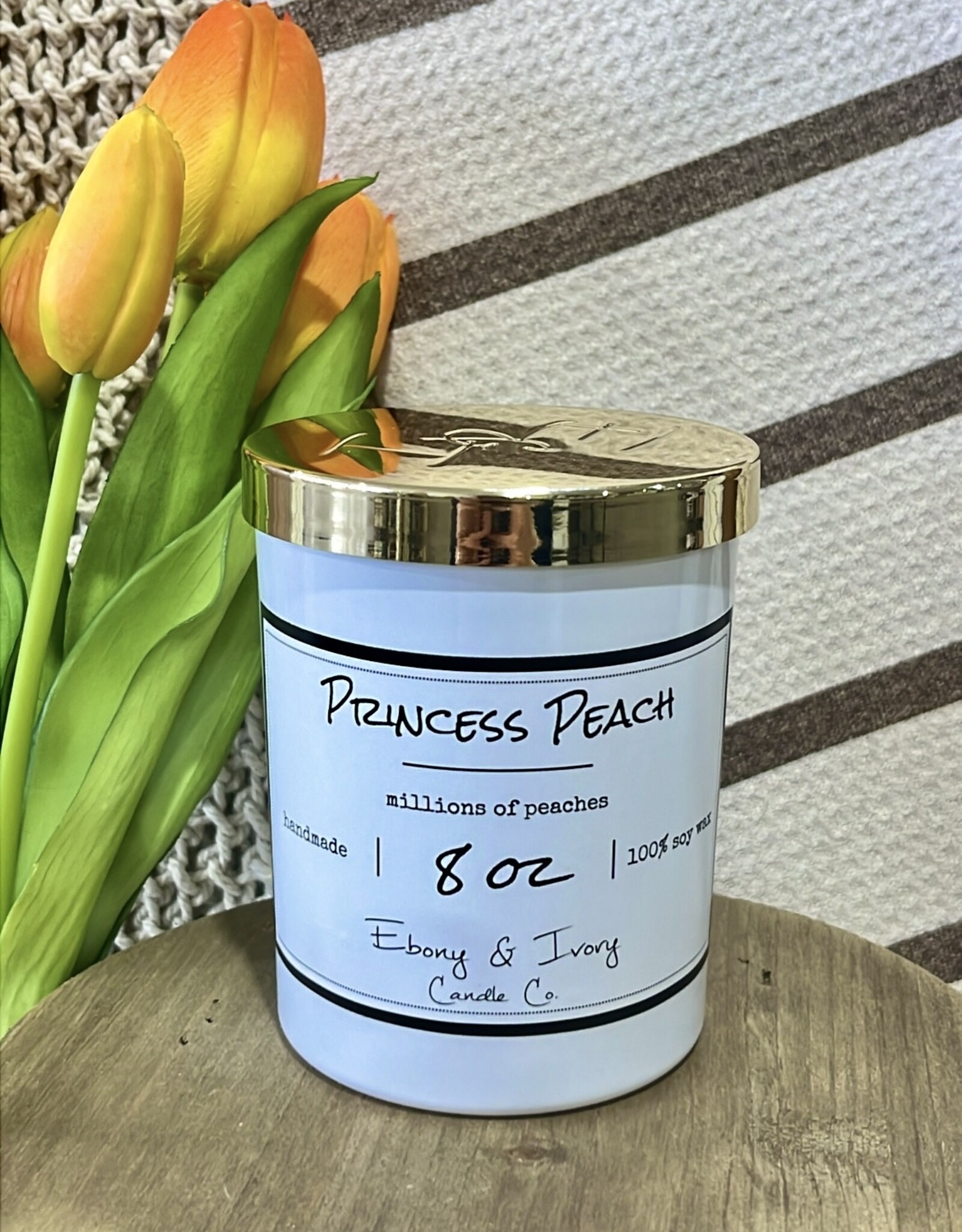 Ebony & Ivory Princess Peach 8oz Candle