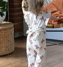 City Mouse Studio Flutter Long Romper, Butterflies