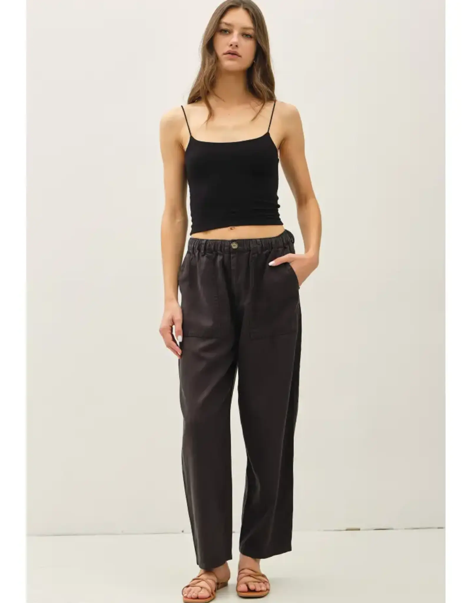 Tencel Linen Blend Barrel Pant