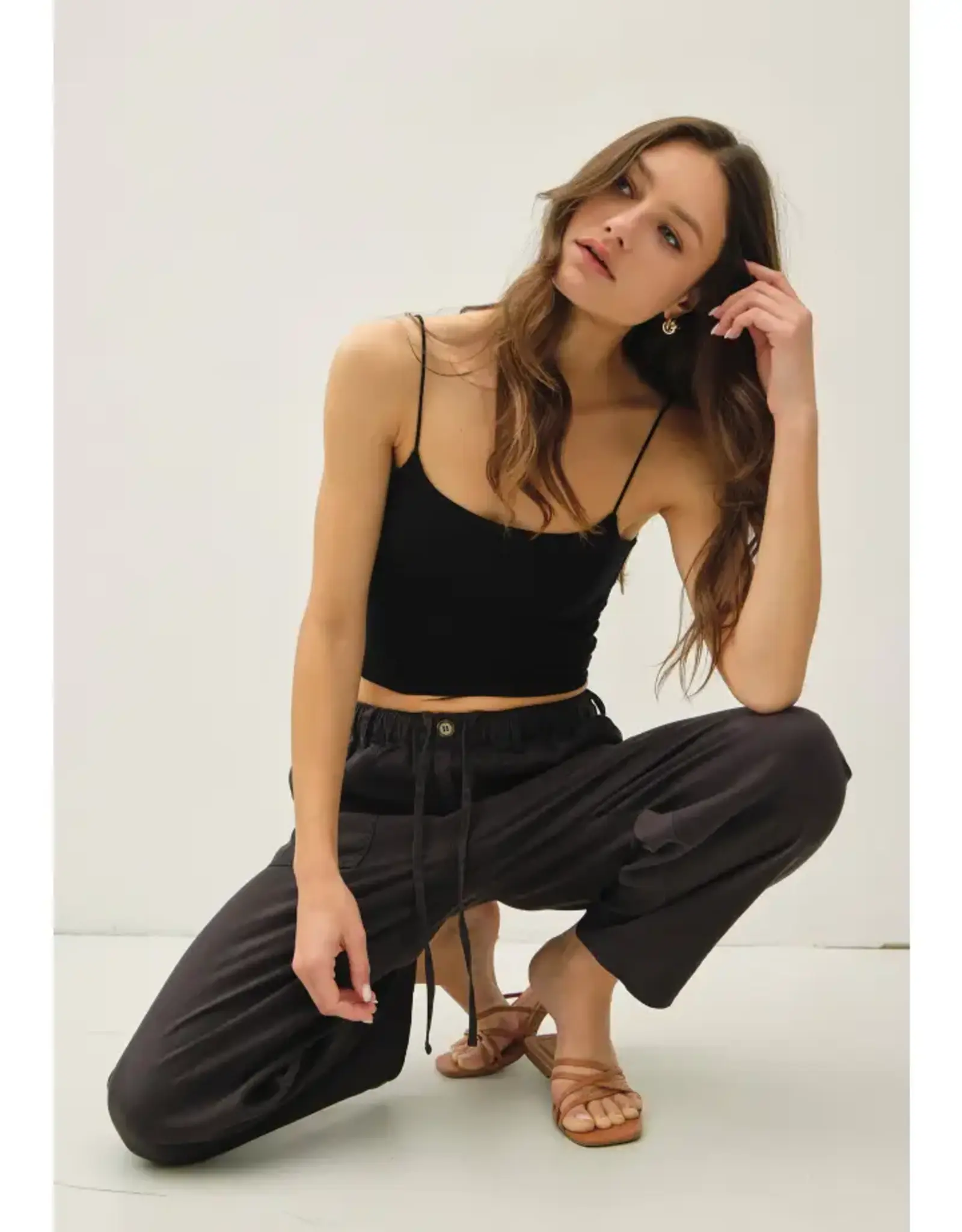 Tencel Linen Blend Barrel Pant