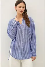 Cotton Linen Blend Button Up