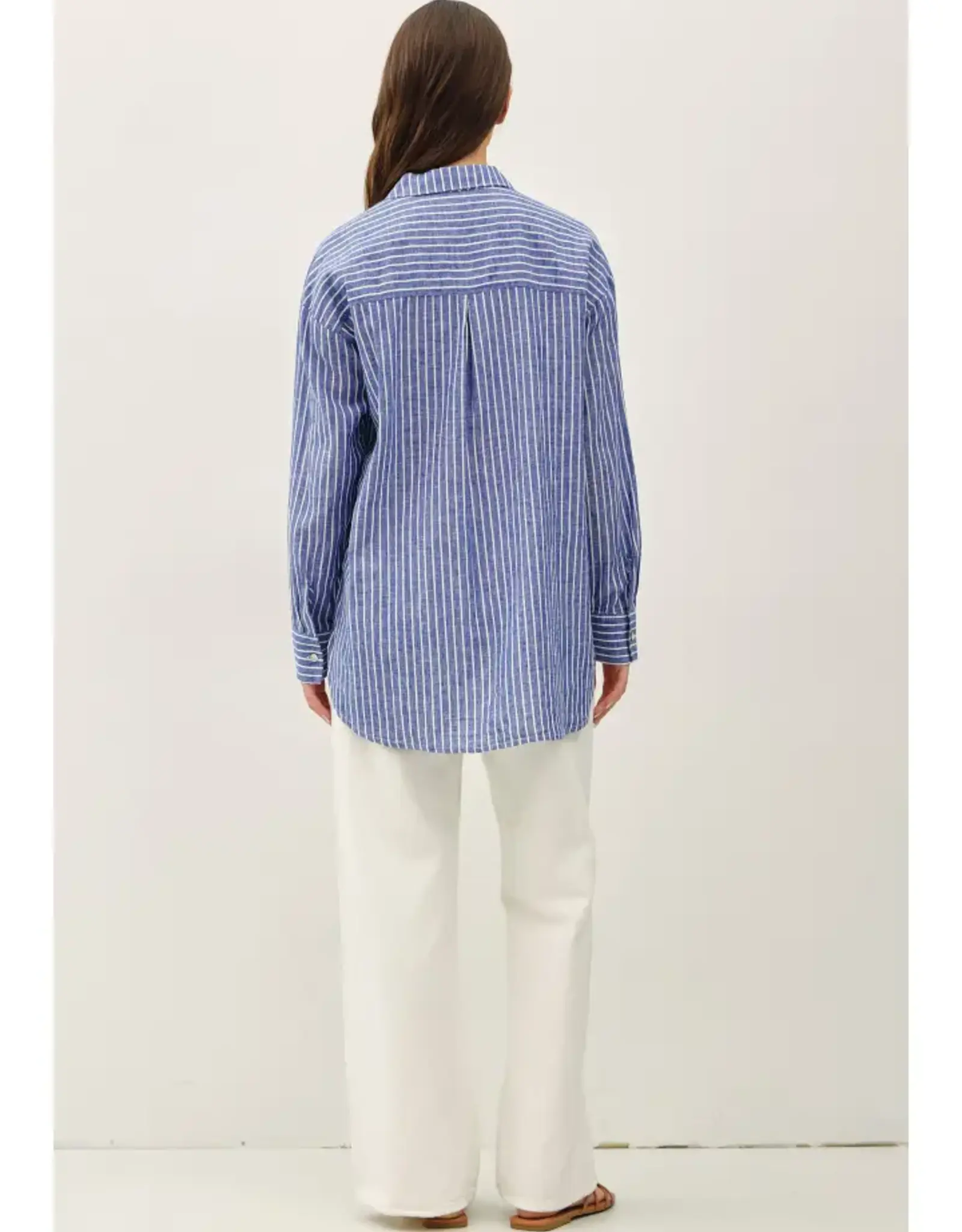 Cotton Linen Blend Button Up