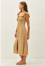 Vintage Ditsy Print Midi Dress