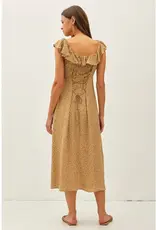 Vintage Ditsy Print Midi Dress