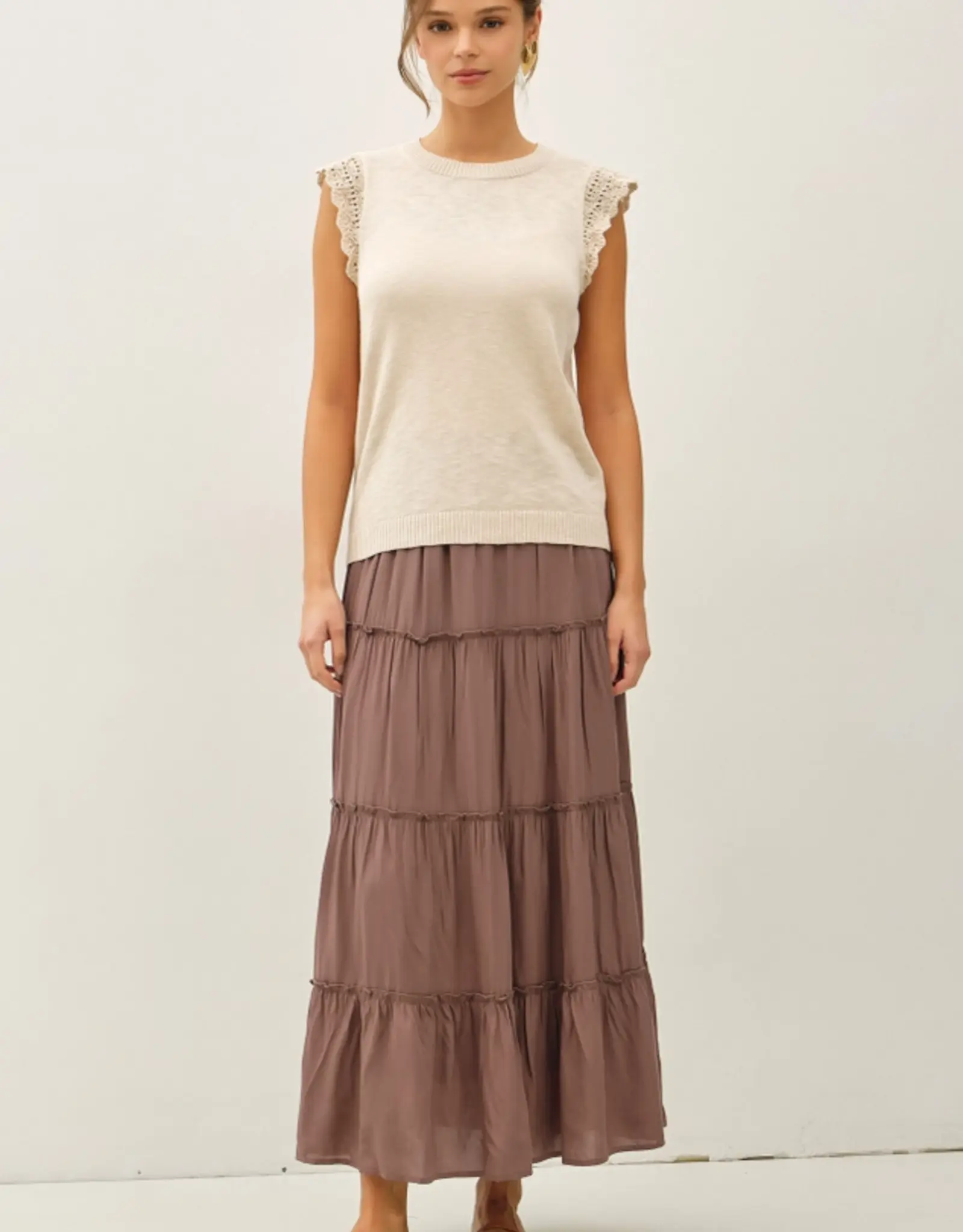 Crochet Ruffle Sleeve Top