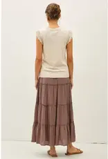 Crochet Ruffle Sleeve Top