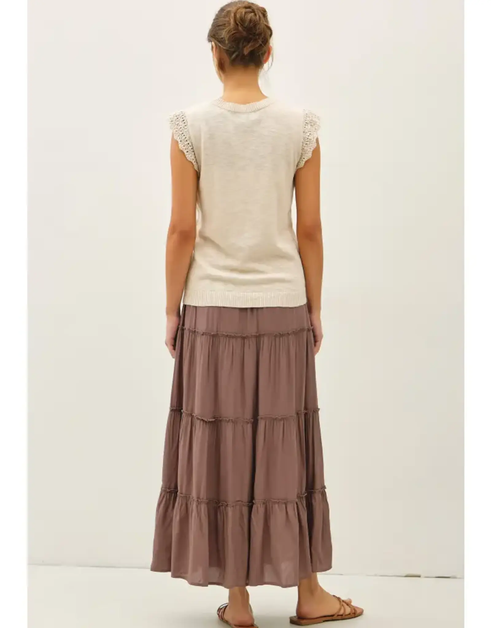 Crochet Ruffle Sleeve Top