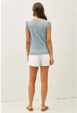 Crochet Ruffle Sleeve Top