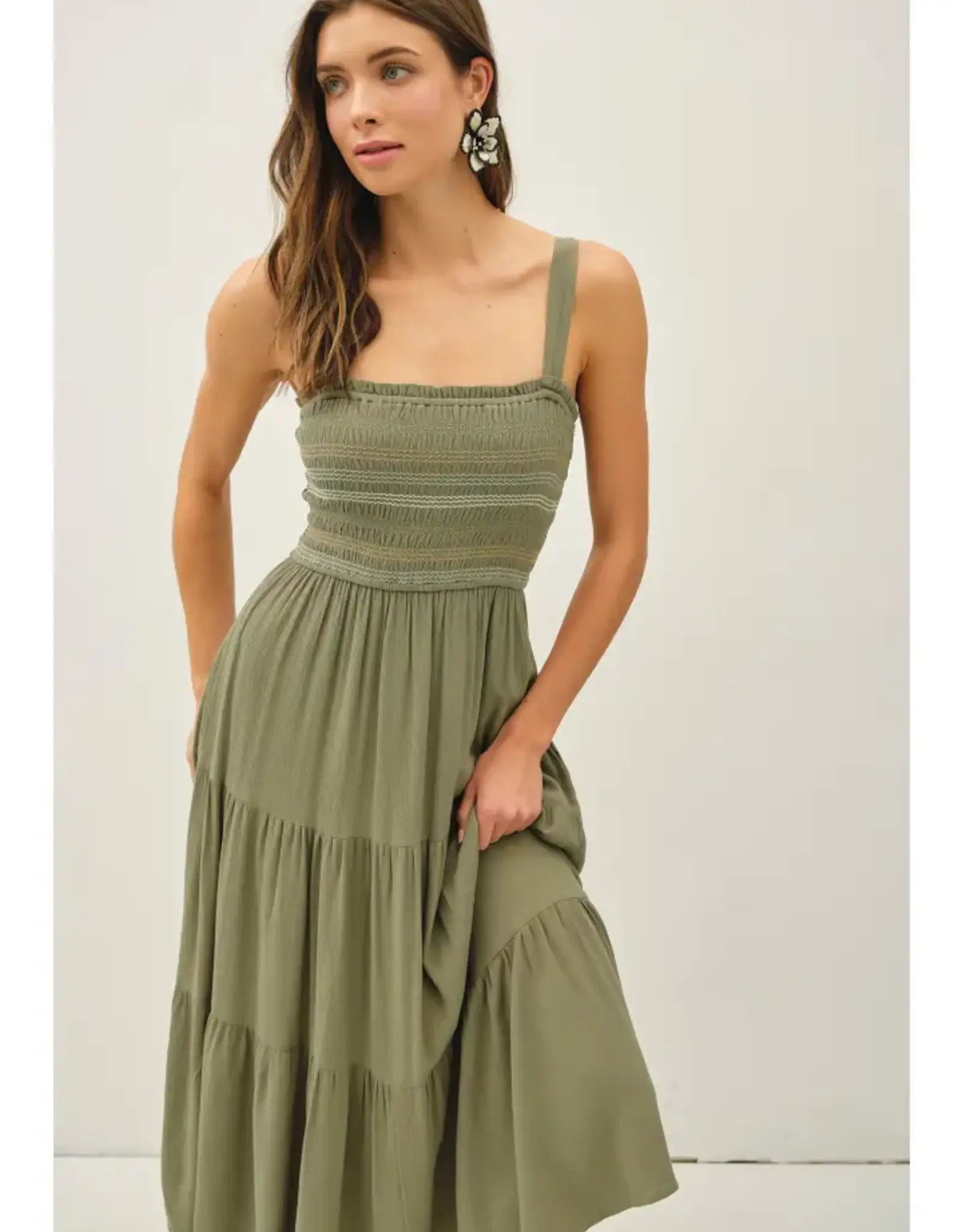 Smocked Tier Midi Dress