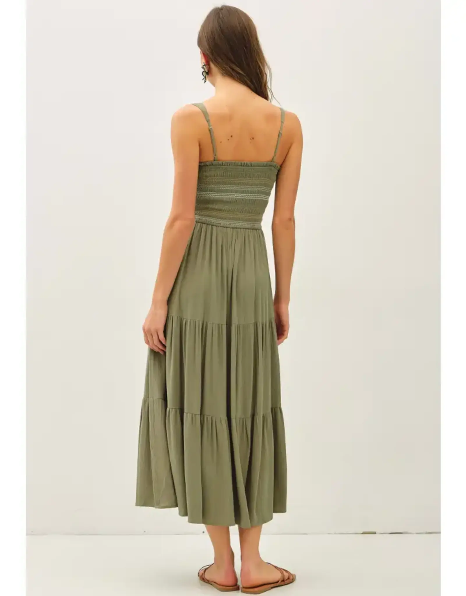 Smocked Tier Midi Dress