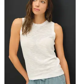 Round Neck Slub Knit Top