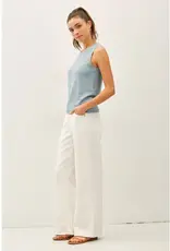 Round Neck Slub Knit Top