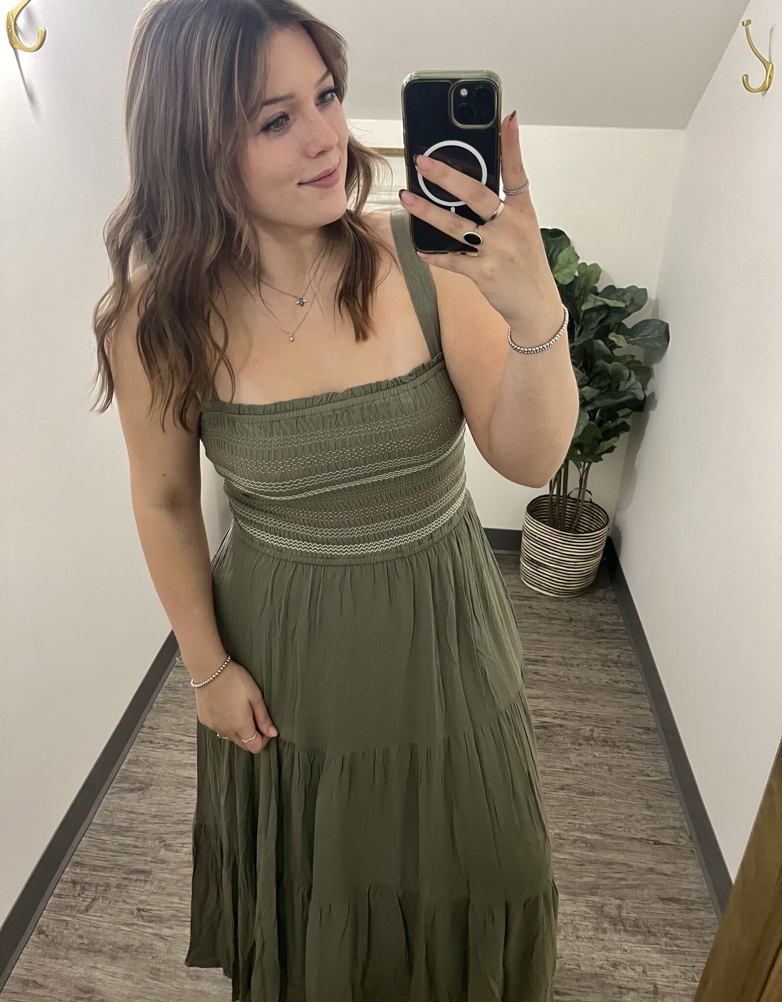 Smocked Tier Midi Dress