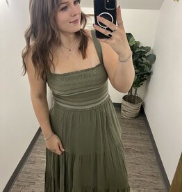 Smocked Tier Midi Dress