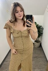 Vintage Ditsy Print Midi Dress