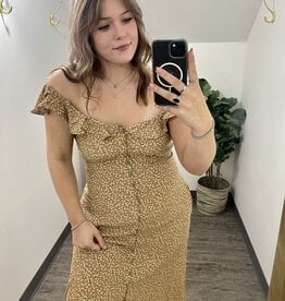 Vintage Ditsy Print Midi Dress