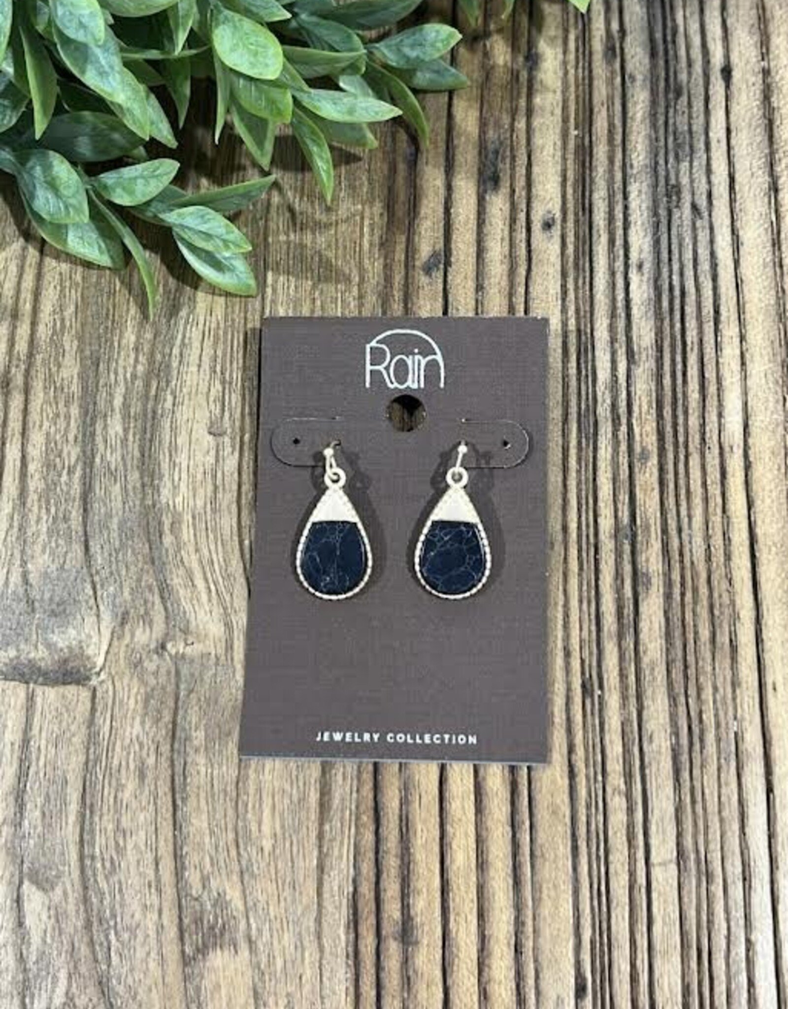 Rain Jewlery Black Gem Teardrop Earrings