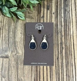 Rain Jewlery Black Gem Teardrop Earrings
