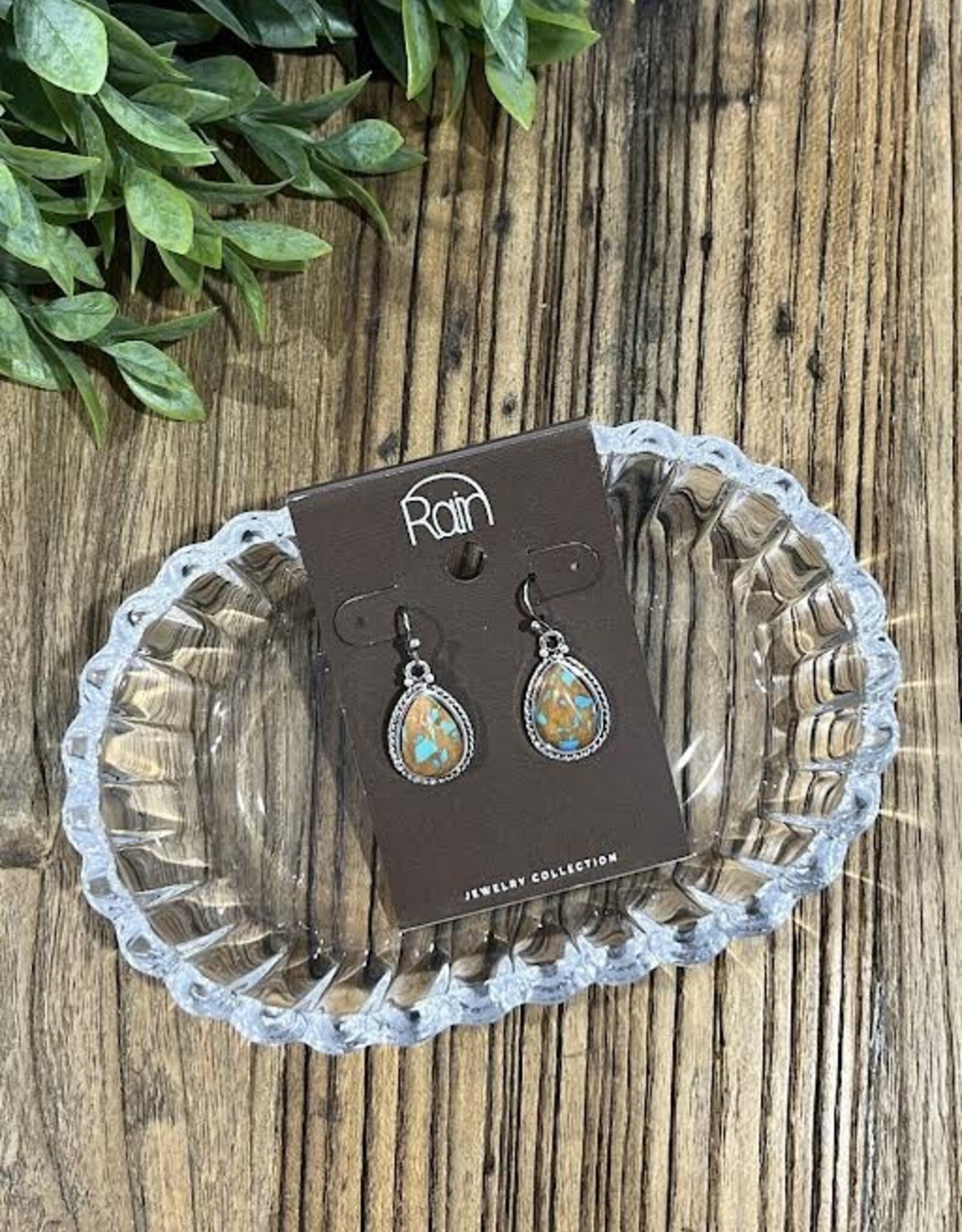 Rain Jewlery Orange Turquoise Teardrop Earrings