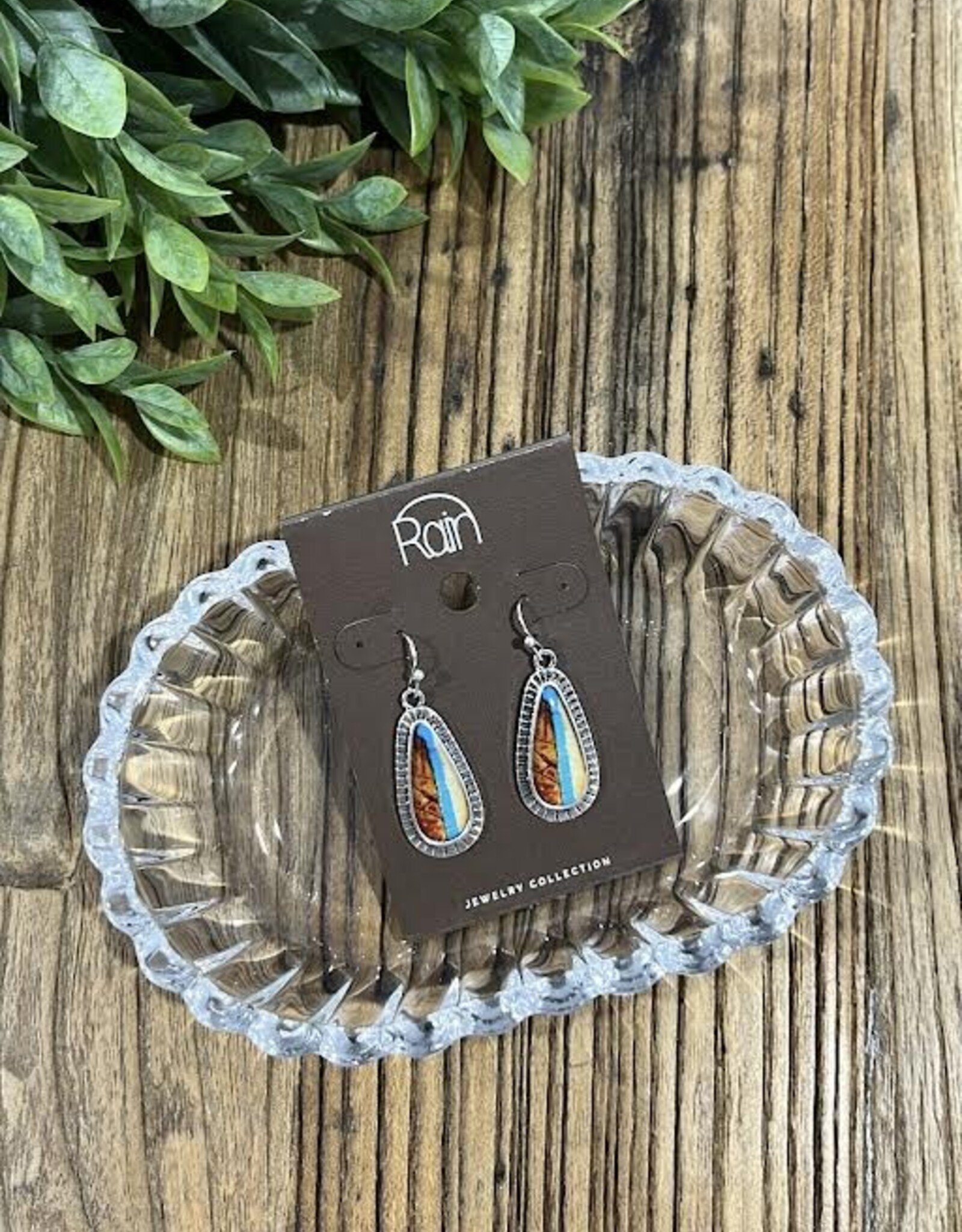 Rain Jewlery Mix Color Inlay Earrings