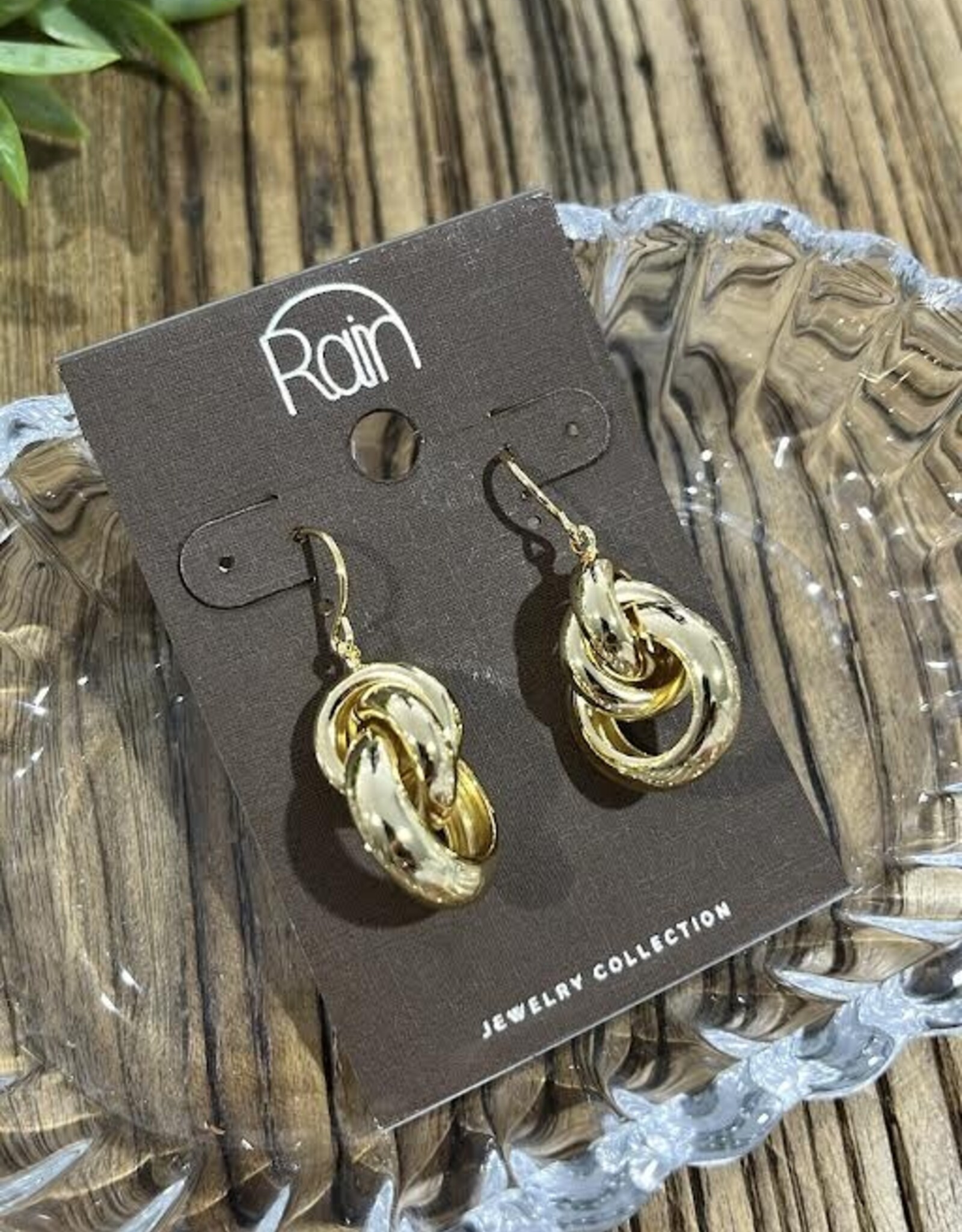 Rain Jewlery Gold Curlicue Drop Earrings