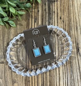 Rain Jewlery Silver Turquoise Rectangle Earrings