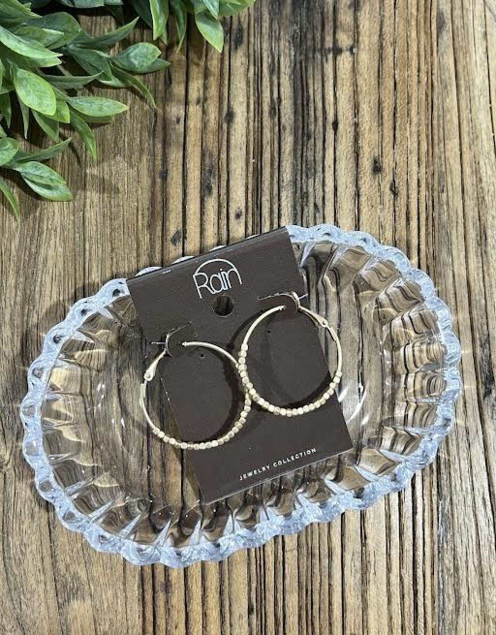 Rain Jewlery Gold Beaded Hoop Earrings