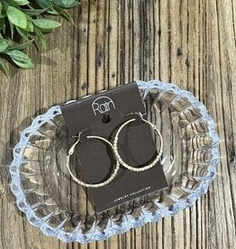 Rain Jewlery Gold Beaded Hoop Earrings