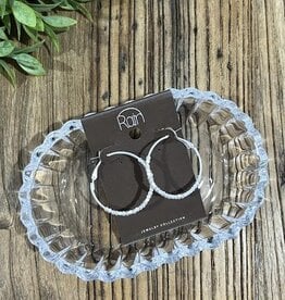 Rain Jewlery Silver Beaded Hoop Earrings