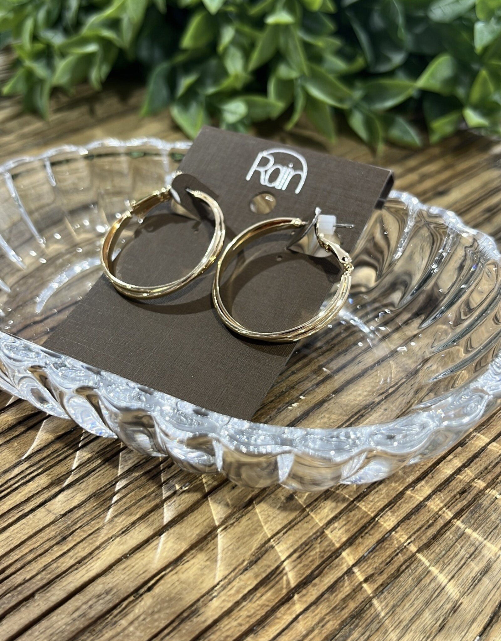 Rain Jewlery Gold Double Hoop Earring