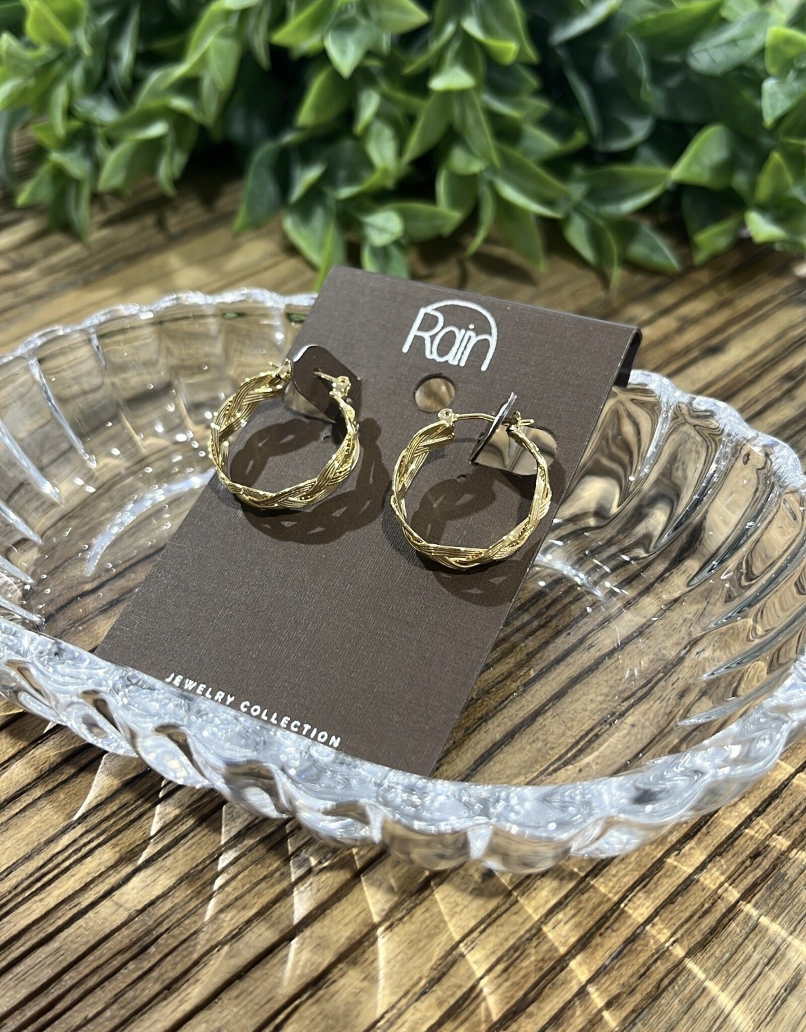 Rain Jewlery Gold Braided Hoop Earrings