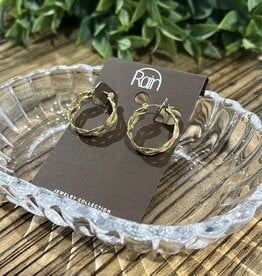 Rain Jewlery Gold Braided Hoop Earrings