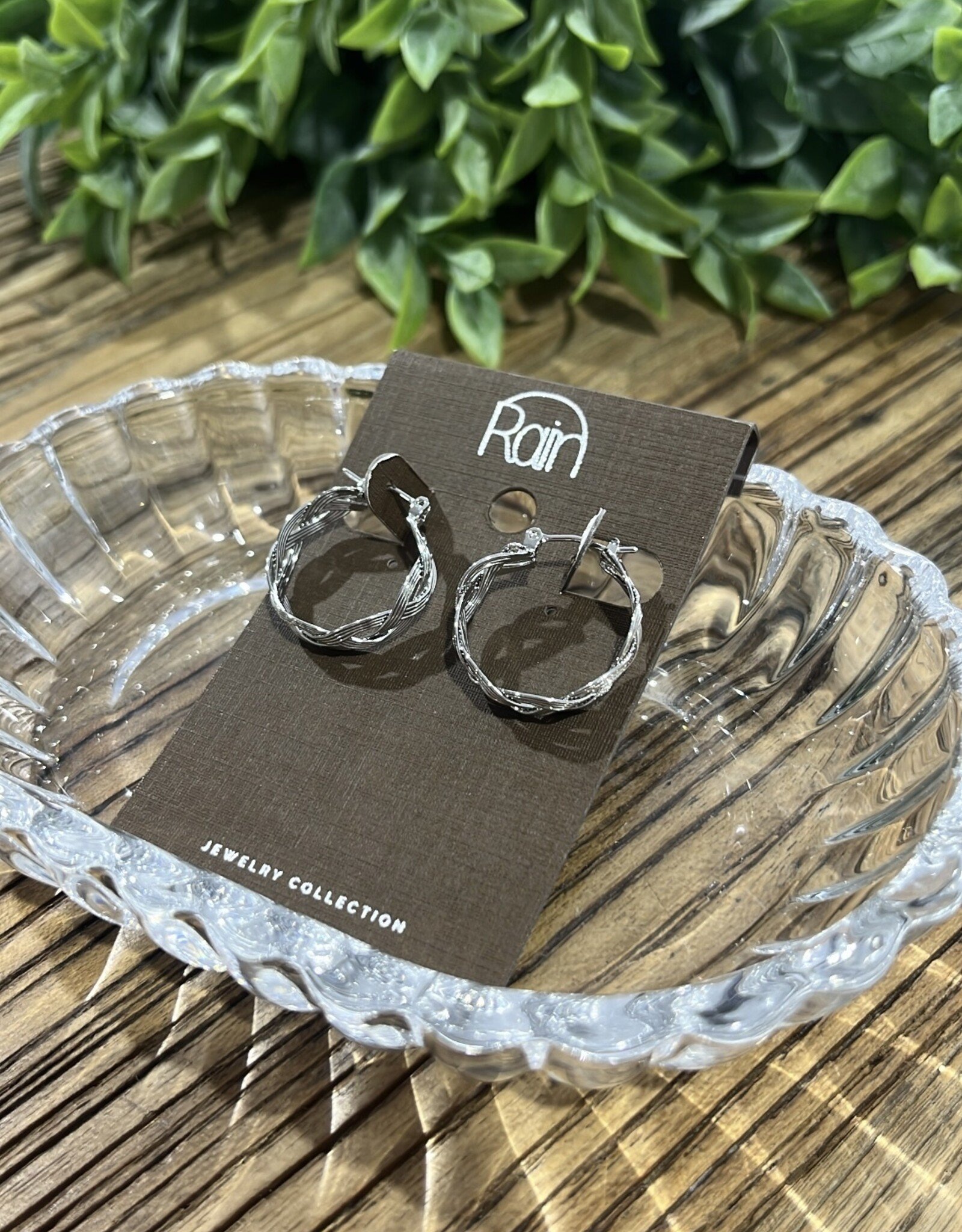 Rain Jewlery Silver Braided Hoop Earrings