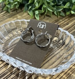 Rain Jewlery Silver Braided Hoop Earrings