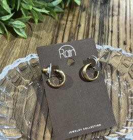 Rain Jewlery Gold Tiny Half Hoop Earrings