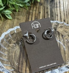 Rain Jewlery Silver Tiny Half Hoop Earrings