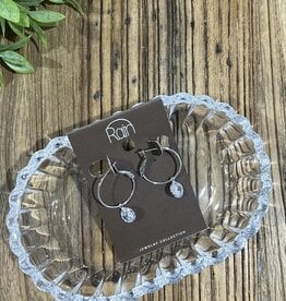 Rain Jewlery Silver Crystal Drop Hoop Earring