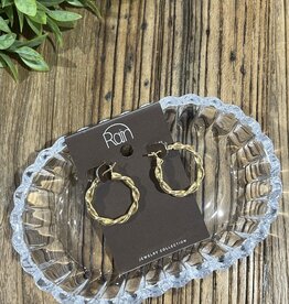 Rain Jewlery Gold Twisty Hoop Earrings