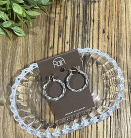 Rain Jewlery Silver Twisty Hoop Earrings