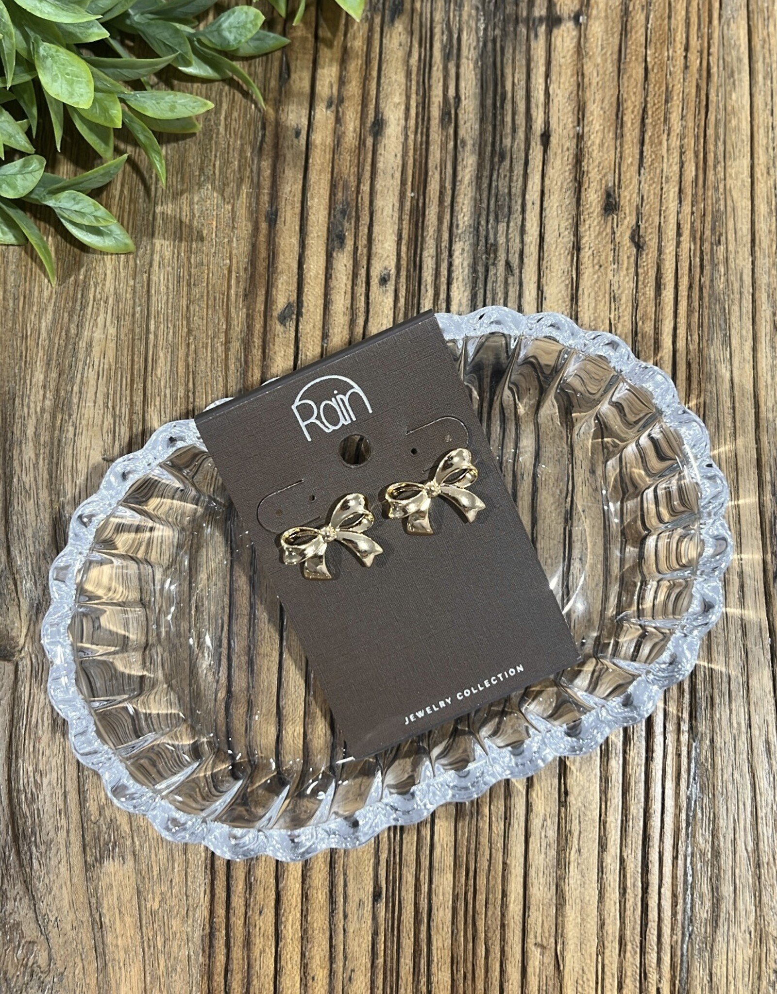 Rain Jewlery Gold Bow Earrings