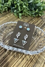 Rain Jewlery Southwest Cactus Earrings Set