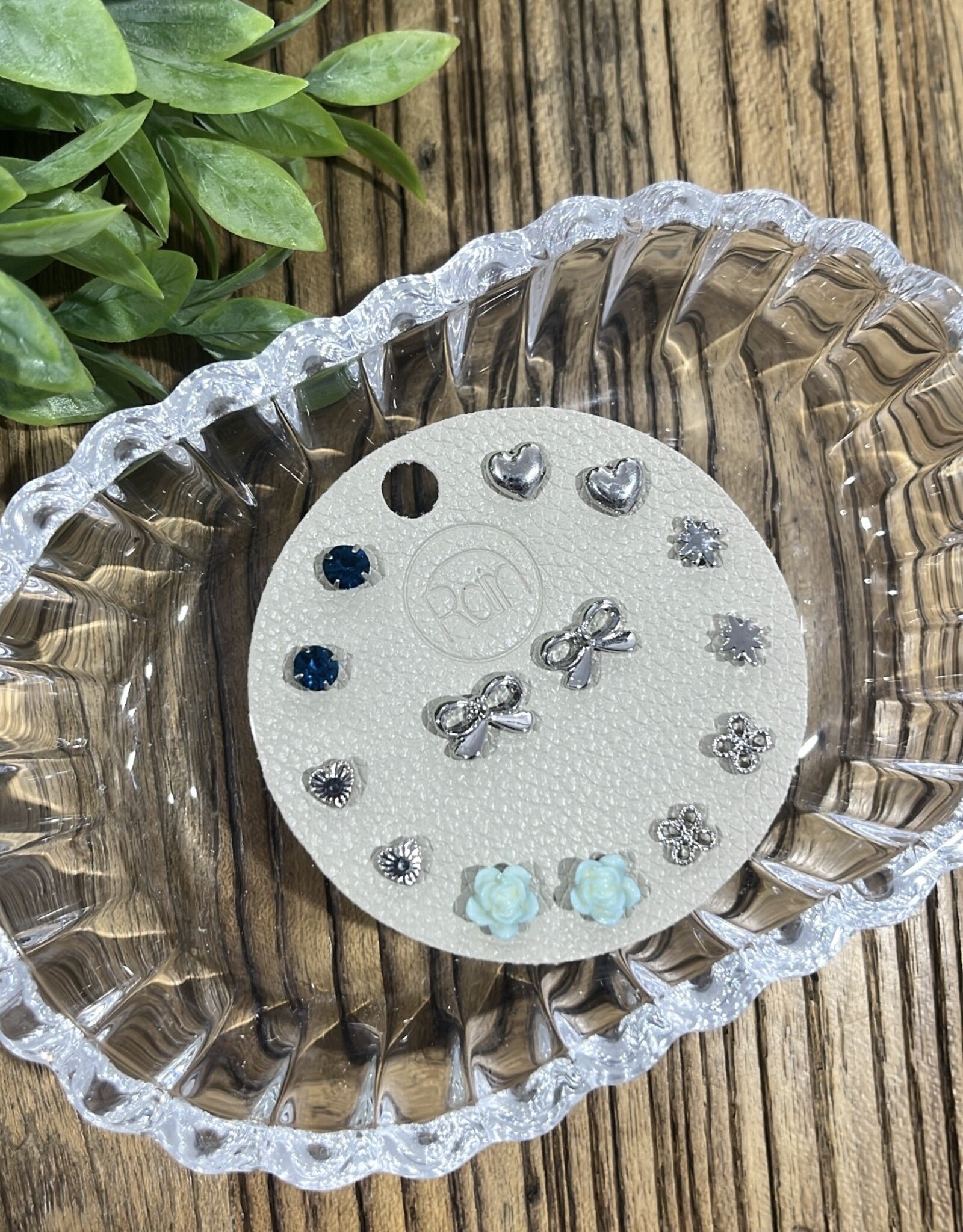 Rain Jewlery Blue Bow Earrings Set of 7