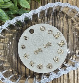 Rain Jewlery Heart Bow Earrings Set of 7