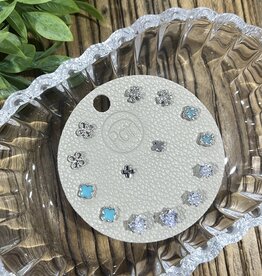 Rain Jewlery Blue Clover Earring Set of 7