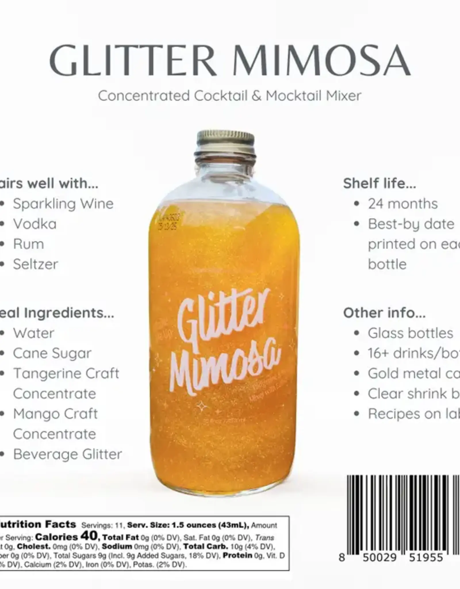 Wood Stove Kitchen Cocktail Mixer, Glitter Mimosa