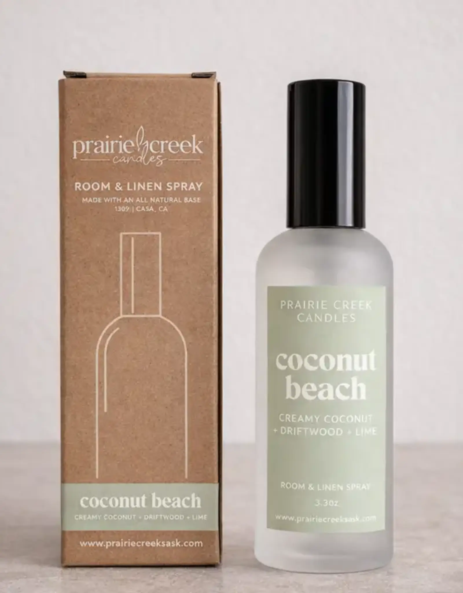 Prairie Creek Candles Linen Spray, Coconut Beach