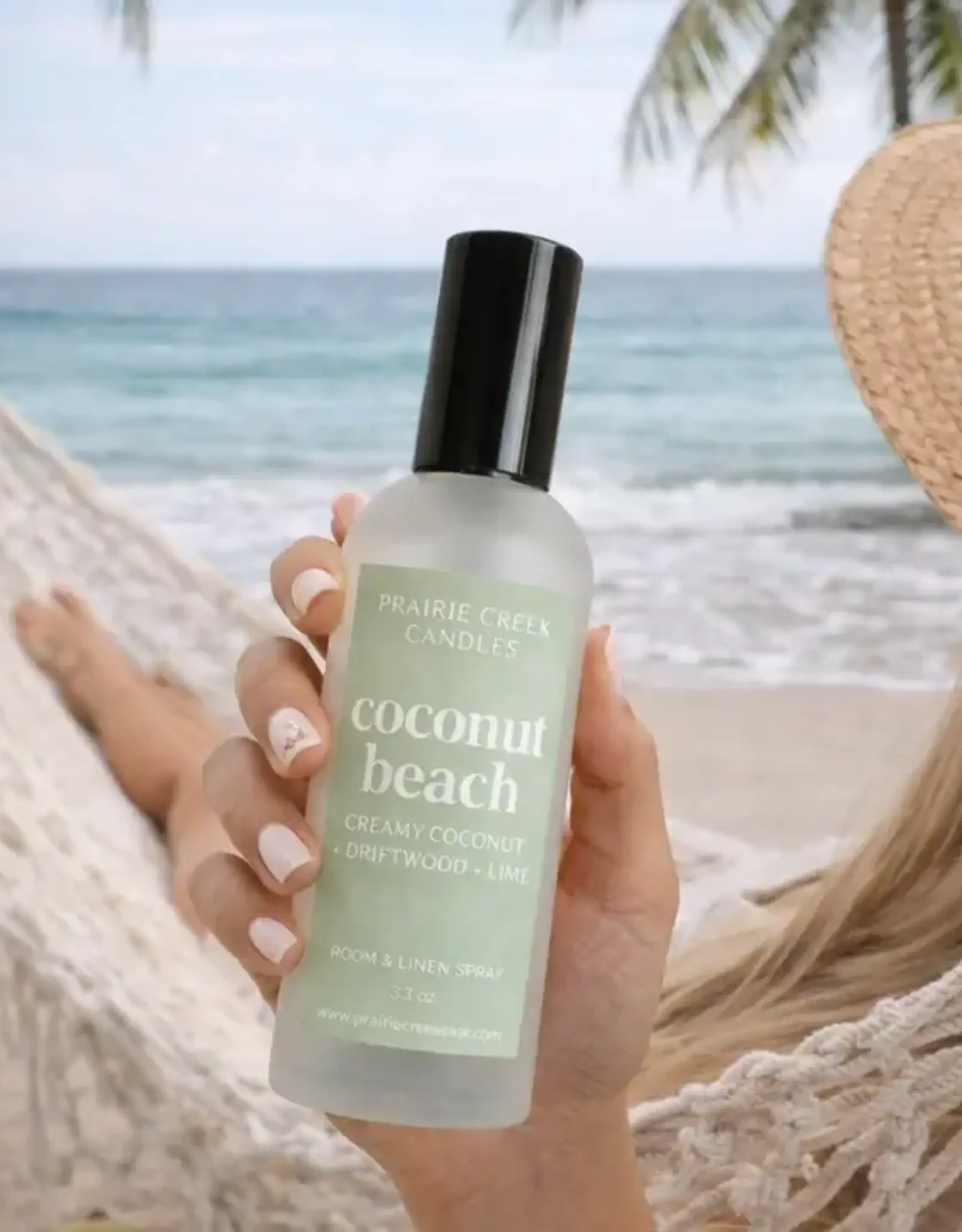 Prairie Creek Candles Linen Spray, Coconut Beach