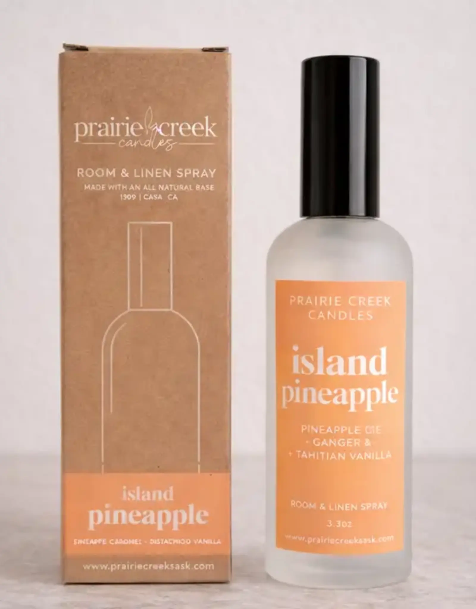 Prairie Creek Candles Linen Spray, Island Pineapple